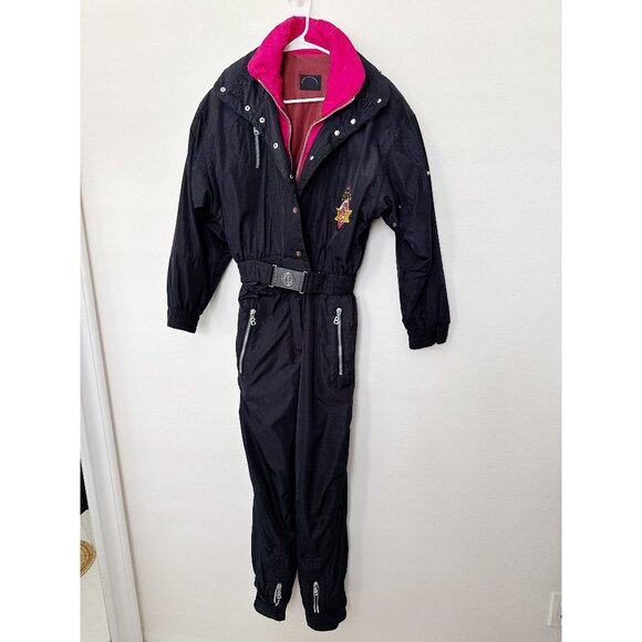 Bogner Luxury Retro Vintage 80s 90s Skiwear Ski Suit Two Piece Snowsuit Black S - Picture 2 of 12